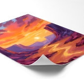 Woestijnkloof Zonsondergang | Gele Schilderij Poster (Hoek)