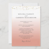 Woestijnkoraal Elegante QR Code Wedding Kaart (Voorkant)