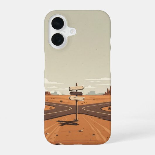 Woestijnkruispunt iPhone 16 Hoesje (Achterkant)