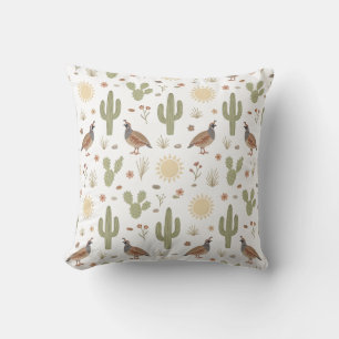 Woestijnkwartel Zachte Pastel Cactus Kussen