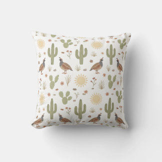 Woestijnkwartel Zachte Pastel Cactus Kussen