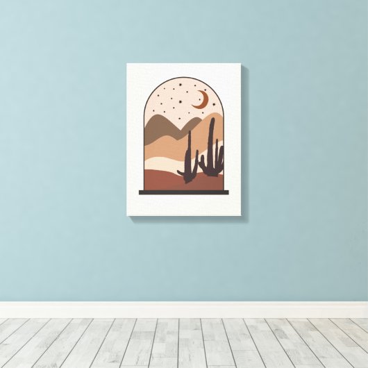 Woestijnlandschap, Arizona, Boho Abstracte Kunst Canvas Afdruk (Insitu (Houten vloer))