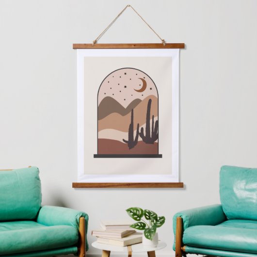 Woestijnlandschap, Arizona, Boho Abstracte Kunst Hangend Wandkleed (Woonkamer)