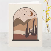 Woestijnlandschap, Arizona, Boho Abstracte Kunst Kaart (Gele Bloem)