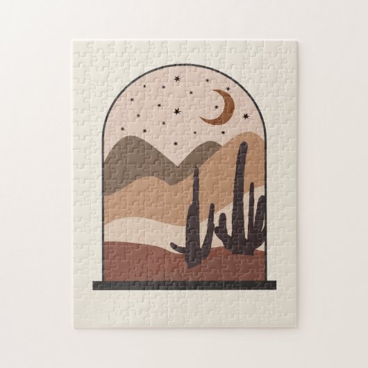 Woestijnlandschap, Arizona, Boho Abstracte Kunst Legpuzzel (Verticaal)