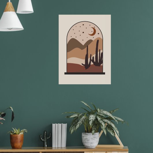 Woestijnlandschap, Arizona, Boho Abstracte Kunst Poster (Woonkamer 1)