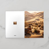 Woestijnlandschap bij zonsondergang folie wenskaart (Buiten Laag)