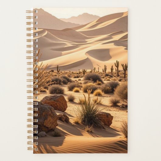 Woestijnlandschap bij zonsondergang planner (Voorkant)