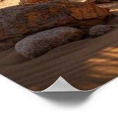 Woestijnlandschap bij zonsondergang poster (Hoek)