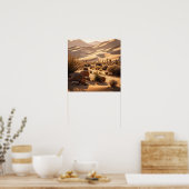 Woestijnlandschap bij zonsondergang poster (Keuken)