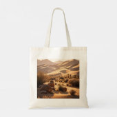 Woestijnlandschap bij zonsondergang tote bag (Achterkant)