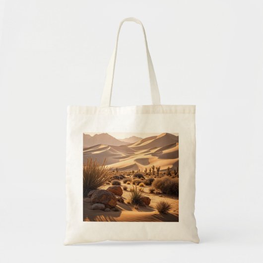 Woestijnlandschap bij zonsondergang tote bag (Voorkant)