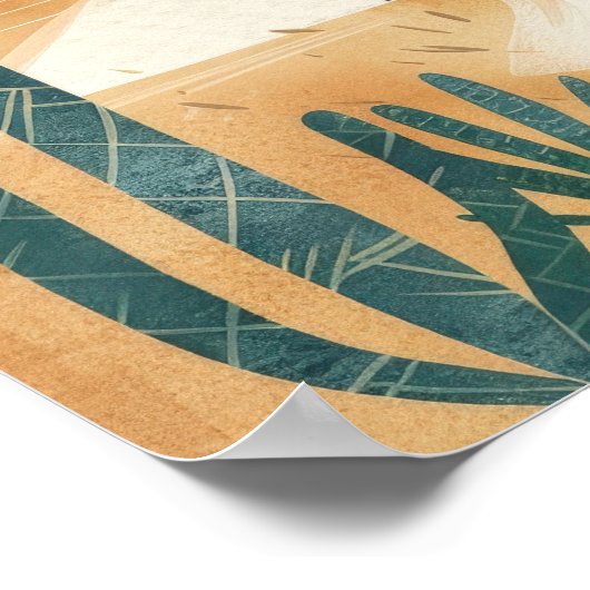 Woestijnlandschap Cactus geometrische muurkunst Poster (Hoek)