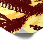 Woestijnlandschap, cactus, zonsopgang, vintage poster (Hoek)