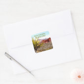 Woestijnlandschap Cactussen retouradres Vierkante Sticker (Envelop)