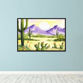 Woestijnlandschap Canvas Afdruk (Insitu (Houten vloer))