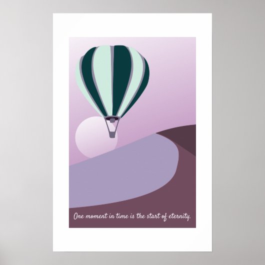 Woestijnlandschap Groen en Paarse Kunst Poster (Voorkant)