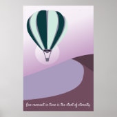 Woestijnlandschap Groene en Paarse Kunst Poster (Voorkant)