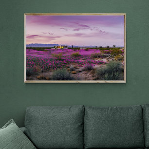 Woestijnlandschap in Bloom AI Art Fottorealistis Poster