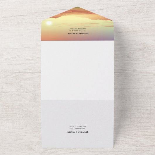 Woestijnlandschap in één uitnodiging (Buitenkant)