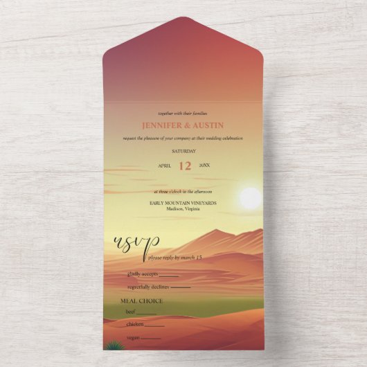 Woestijnlandschap in één uitnodiging (Binnen)