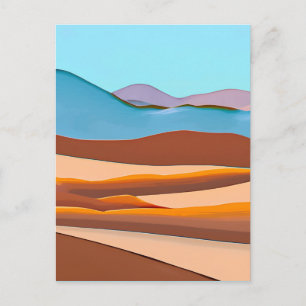 Woestijnlandschap in Rust Sinaasappel en Aqua Briefkaart