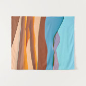 Woestijnlandschap in Rust Sinaasappel en Aqua Wandkleed (Voorkant (horizontaal))