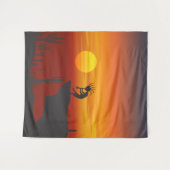 Woestijnlandschap Kokopelli Sunset Wandkleed (Voorkant (horizontaal))