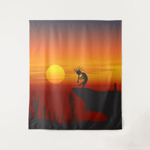 Woestijnlandschap Kokopelli Sunset Wandkleed