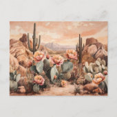Woestijnlandschap met bloeiende cactussen briefkaart (Voorkant)