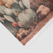 Woestijnlandschap met bloeiende cactussen decoupag tissuepapier (Detail)