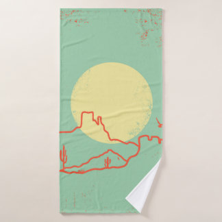  woestijnlandschap met Cactuses en Canyon. Badhanddoek