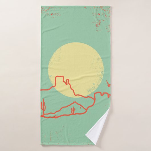  woestijnlandschap met Cactuses en Canyon. Badhanddoek (Badhanddoek)