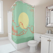  woestijnlandschap met Cactuses en Canyon. Douchegordijn (In situ)