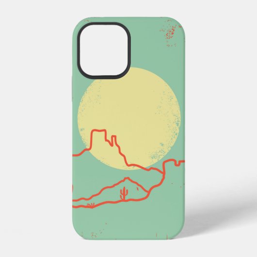 woestijnlandschap met Cactuses en Canyon. iPhone Hoesje (Achterkant)