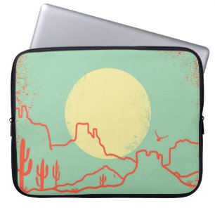 woestijnlandschap met Cactuses en Canyon. Laptop Sleeve