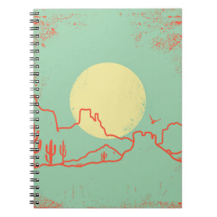woestijnlandschap met Cactuses en Canyon. Notitieboek