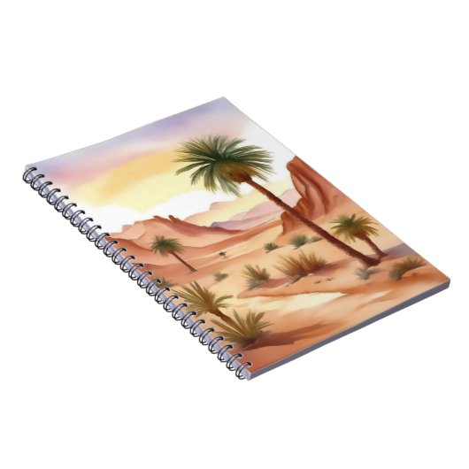 Woestijnlandschap met dadelpalmen notitieboek (Rechterzijde)
