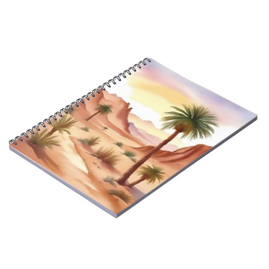 Woestijnlandschap met dadelpalmen notitieboek (Linkerzijde)