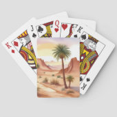Woestijnlandschap met dadelpalmen pokerkaarten (Achterkant)