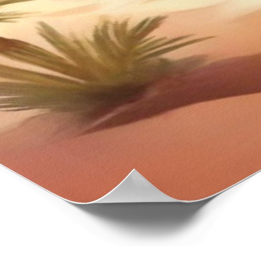 Woestijnlandschap met dadelpalmen poster (Hoek)