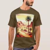 Woestijnlandschap met dadelpalmen t-shirt (Voorkant)