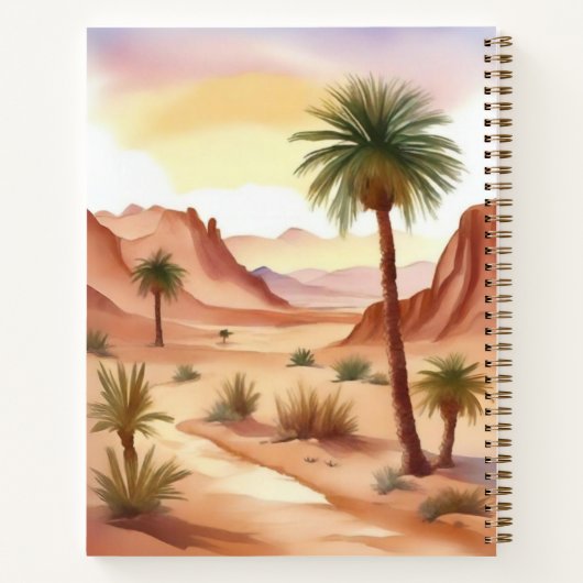 Woestijnlandschap met Date Palms Journal Notitieboek (Achterkant)