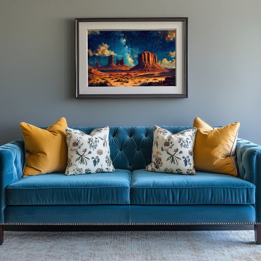 Woestijnlandschap met torenhoge zandsteenformatie canvas afdruk