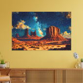 Woestijnlandschap met torenhoge zandsteenformatie canvas afdruk (Insitu (Woonkamer))