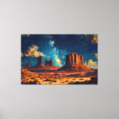 Woestijnlandschap met torenhoge zandsteenformatie canvas afdruk (Voorkant)