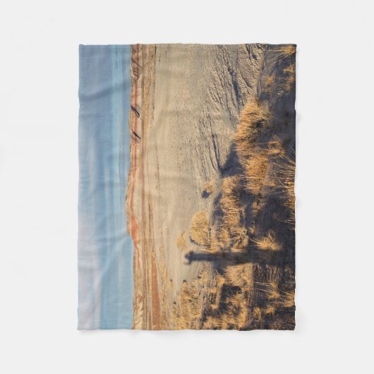 Woestijnlandschap met Waving Shadow Foto Fleece Deken (Voorkant)
