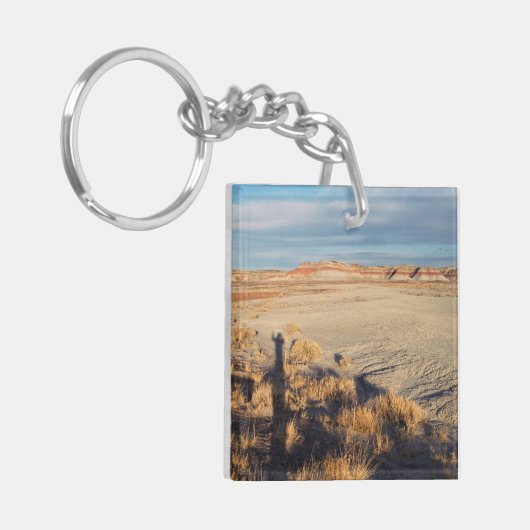 Woestijnlandschap met Waving Shadow Foto Sleutelhanger (Voorkant Links)