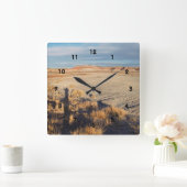 Woestijnlandschap met Waving Shadow Foto Vierkante Klok (Huis)