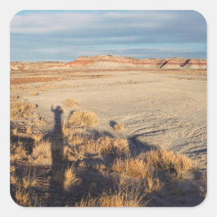 Woestijnlandschap met Waving Shadow Foto Vierkante Sticker